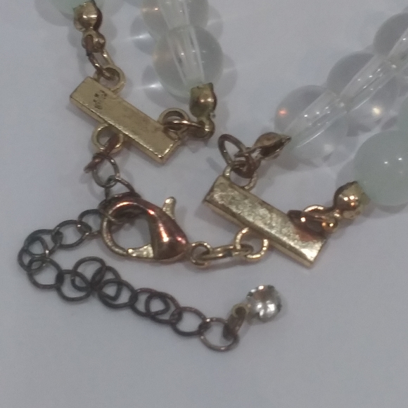 Mint Green and Blue Beaded Two-Strand Chunky Beaded Necklace - Picture 8 of 9